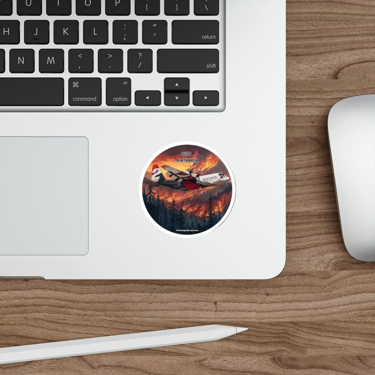 C130 Aerial Firefighter, Round Sticker with Airtanker Design - The Hangar Break