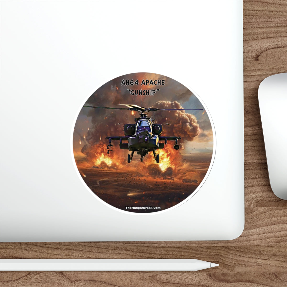Apache Gunship Helicopter Sticker - The Hangar Break