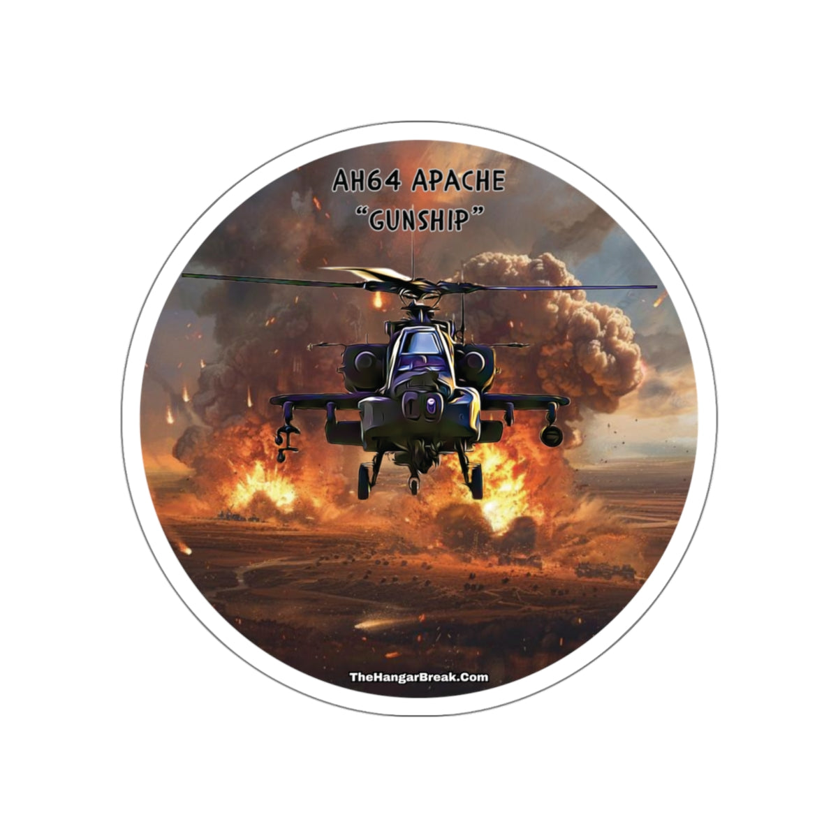 Apache Gunship Helicopter Sticker - The Hangar Break