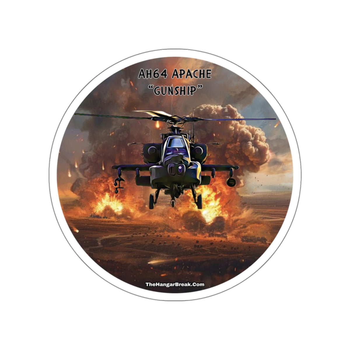 Apache Gunship Helicopter Sticker - The Hangar Break