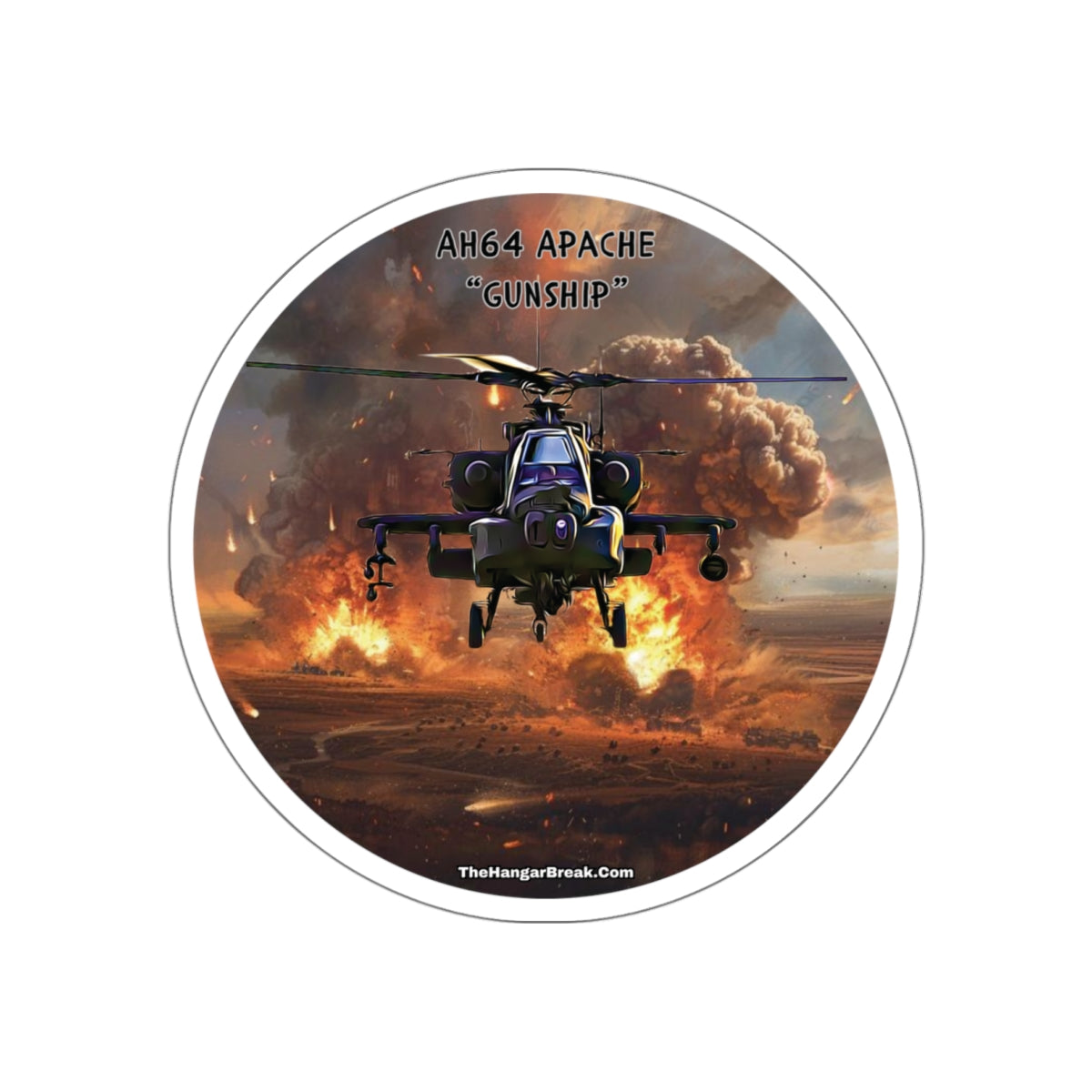 Apache Gunship Helicopter Sticker - The Hangar Break