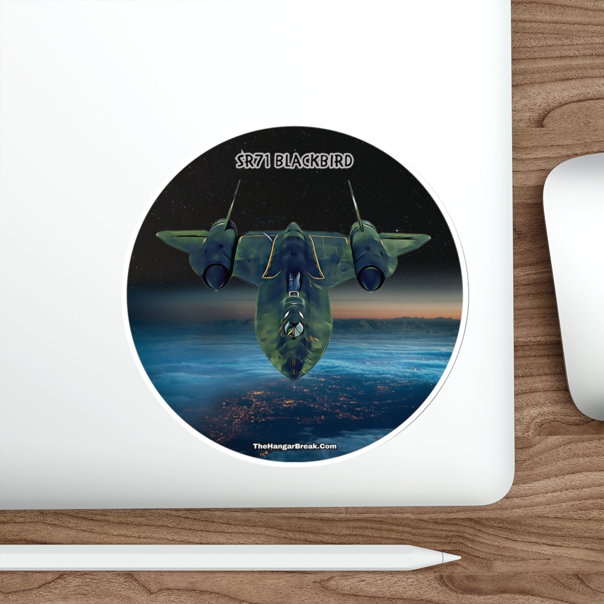 SR71 Blackbird, Round Water Bottle Sticker