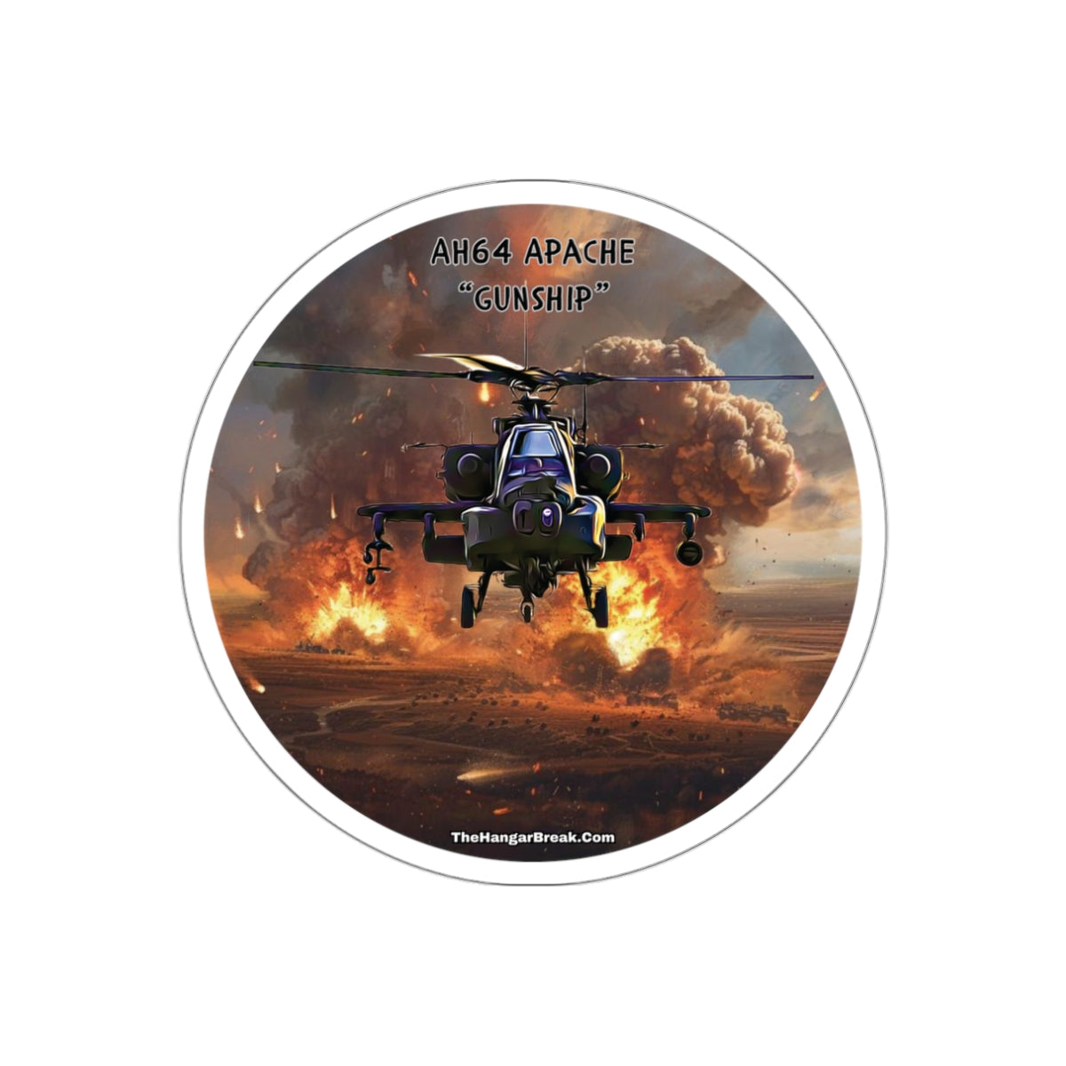 Apache Gunship Helicopter Sticker