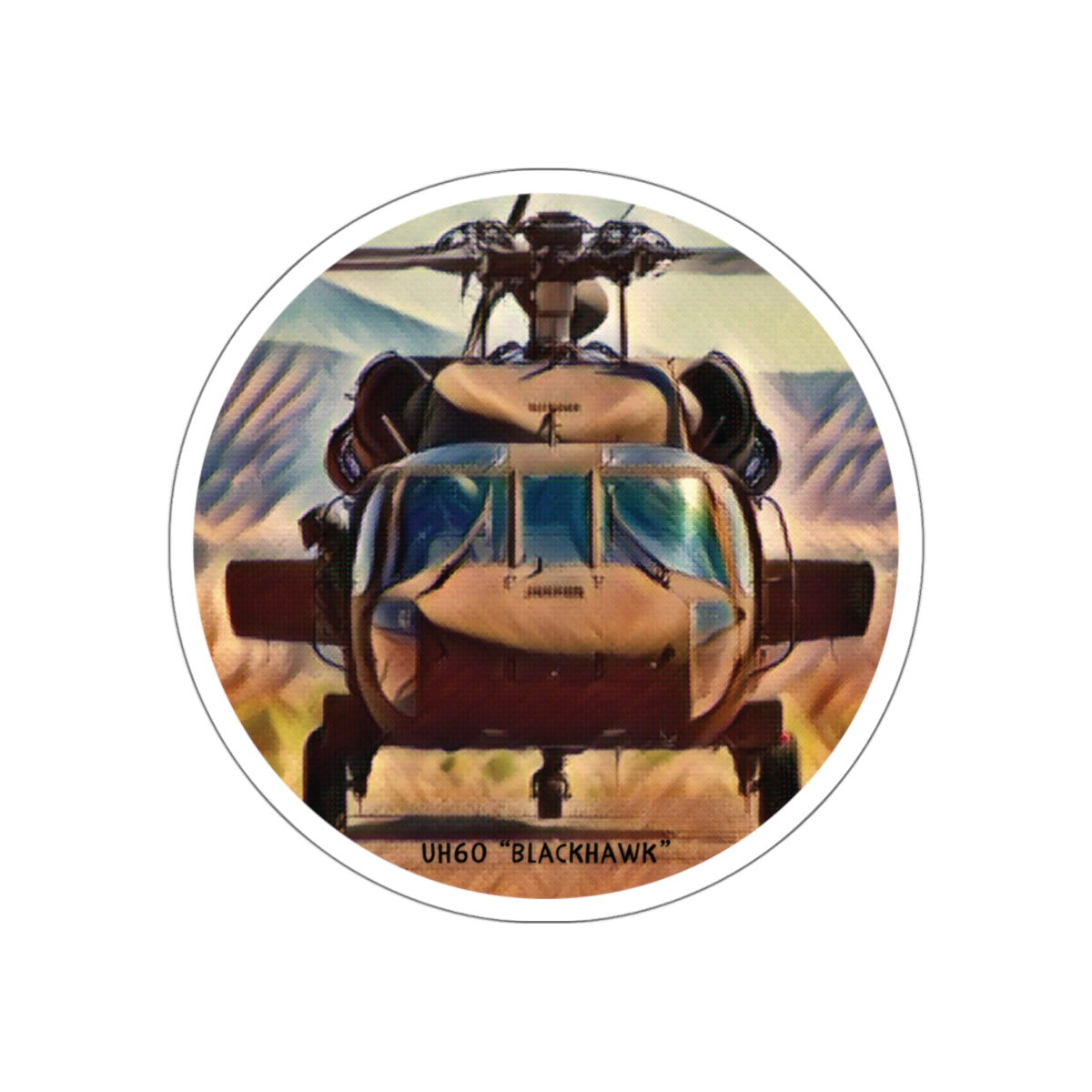 UH60 Blackhawk Helicopter Vinyl Sticker