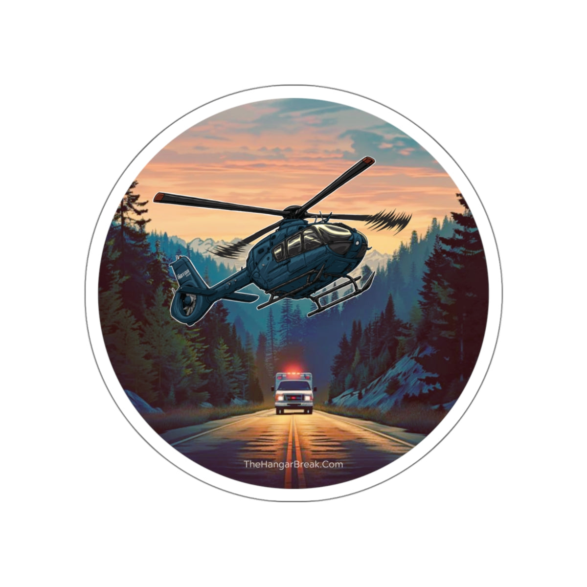 First Responders Sticker with Helicopter Medevac Design