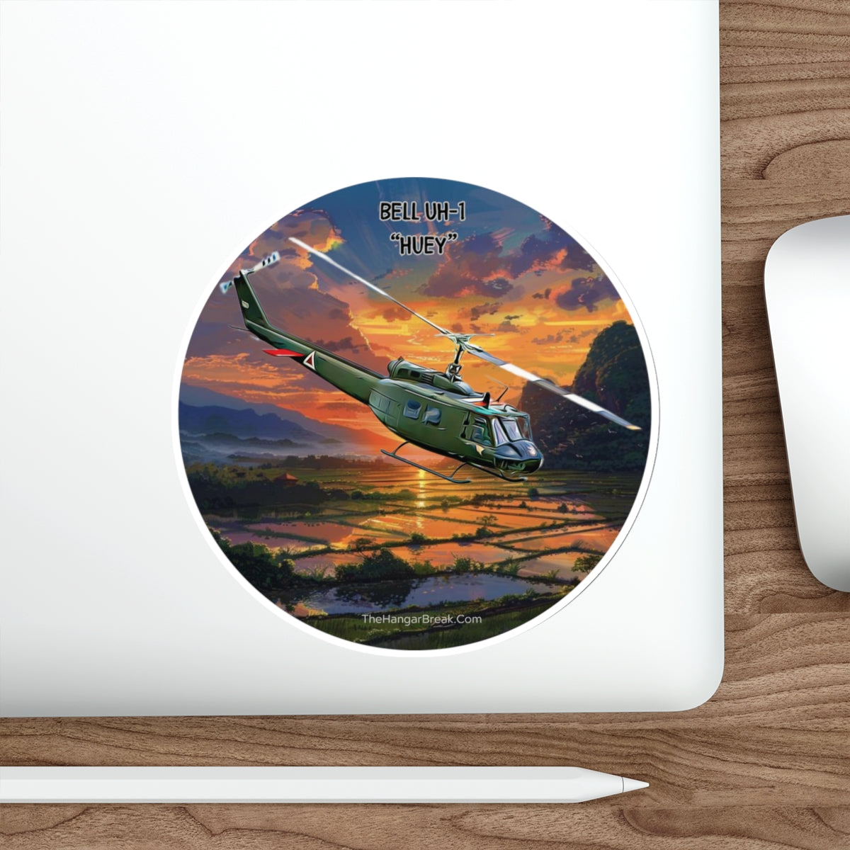 Bell UH-1 Huey Helicopter Vinyl Sticker