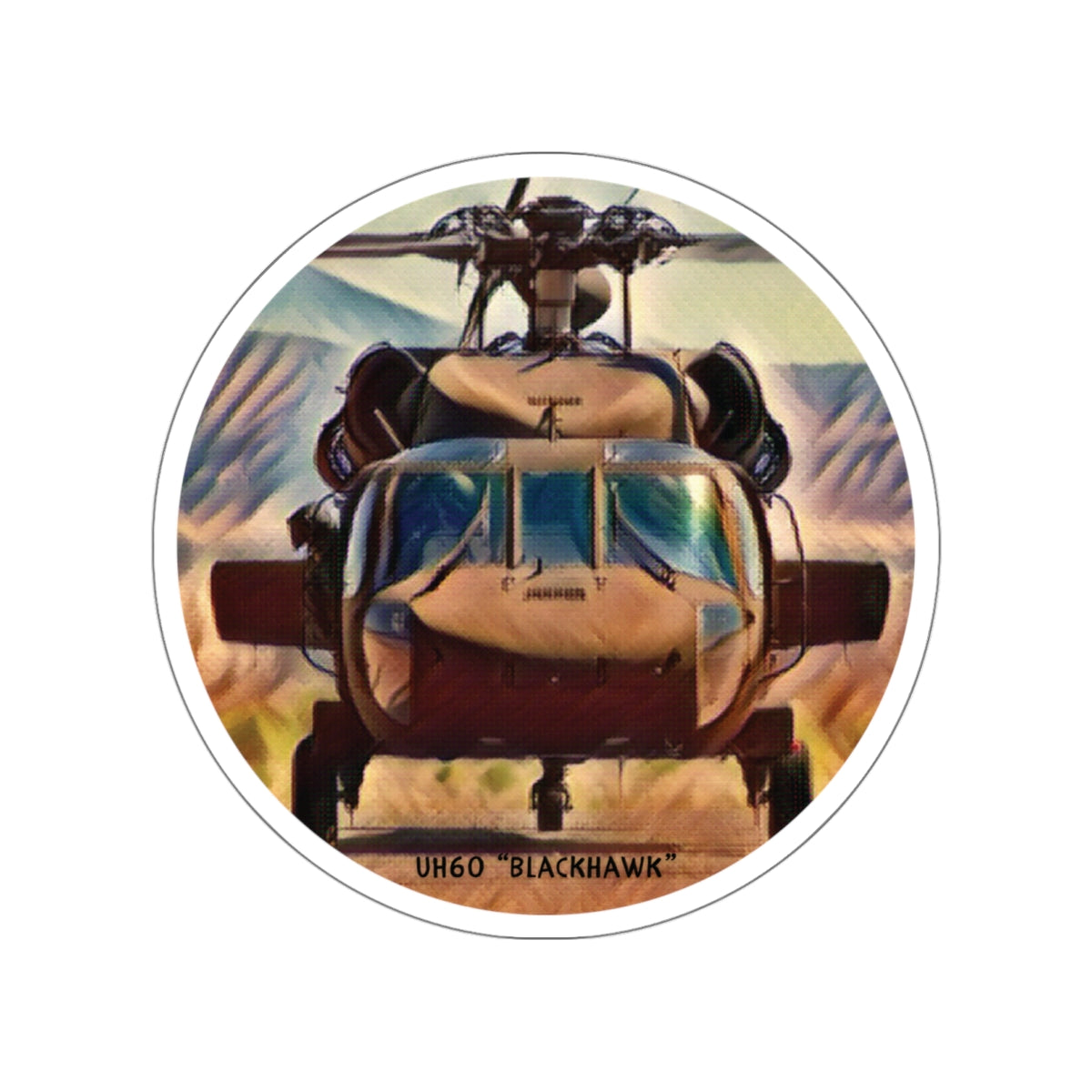 UH60 Blackhawk Helicopter Vinyl Sticker