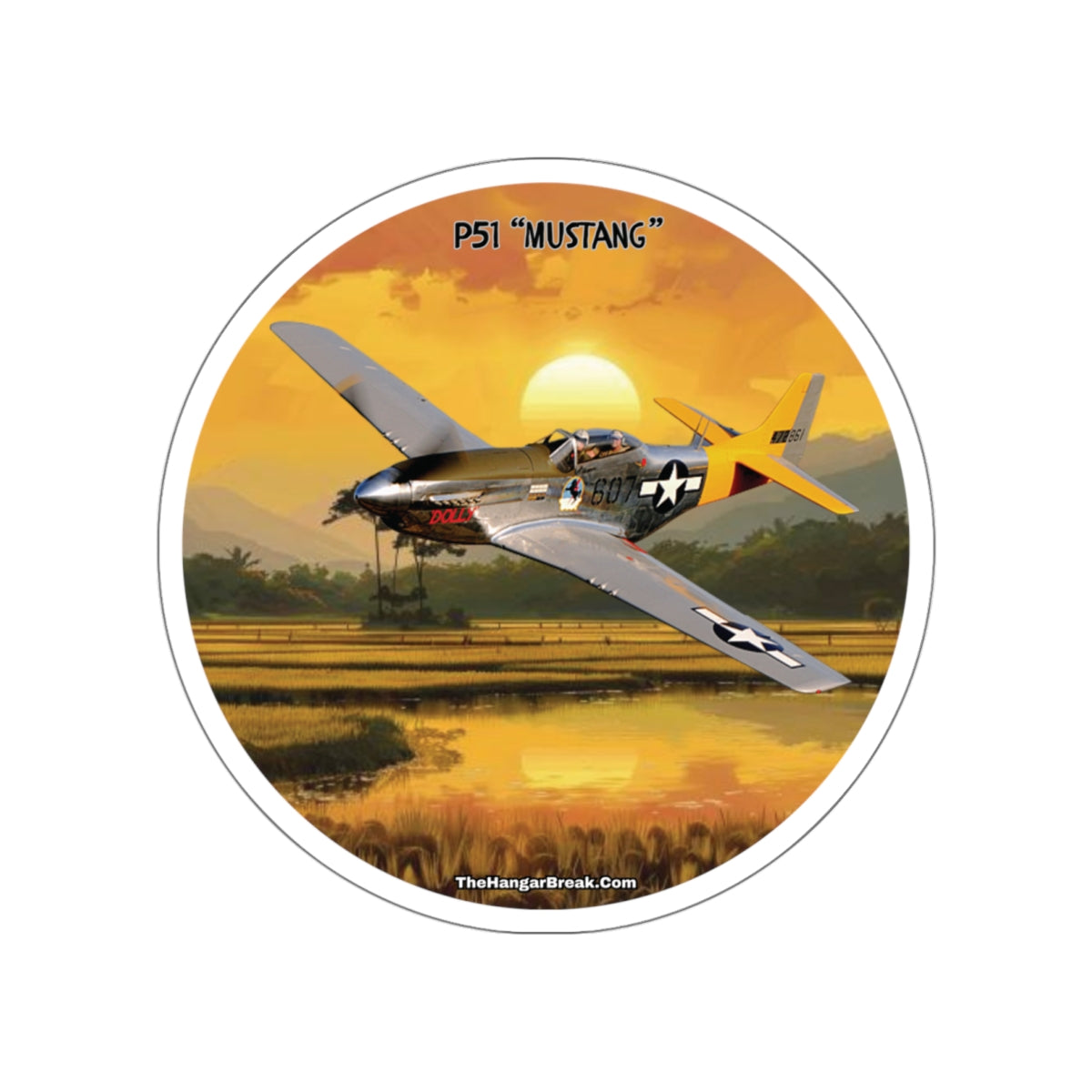 P51 Mustang "Warbird" Sticker