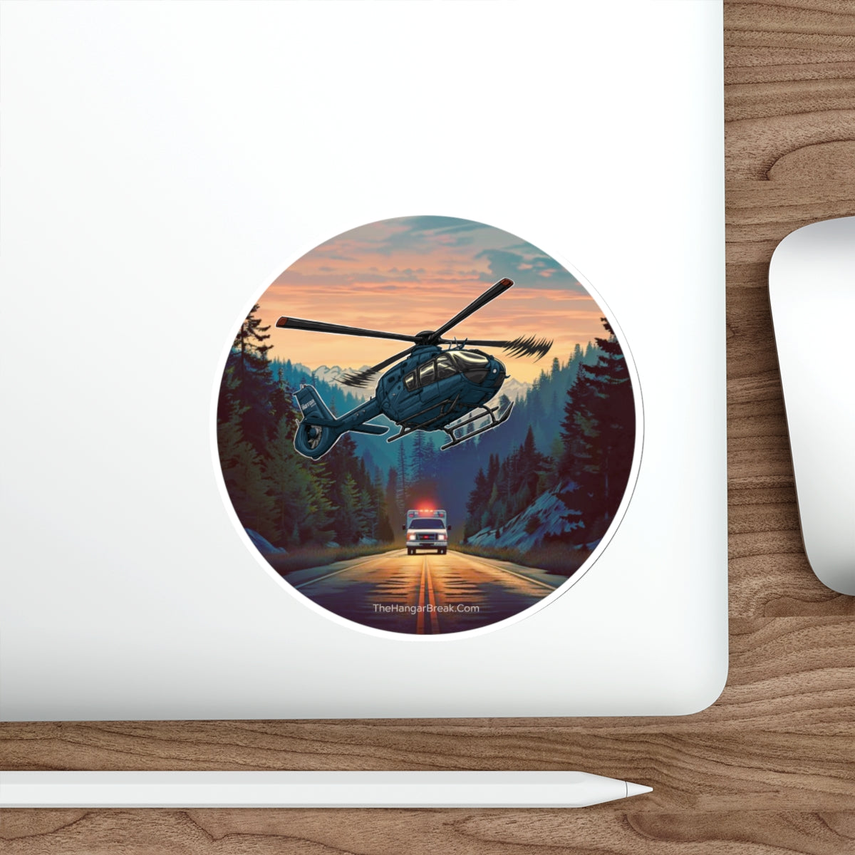 First Responders Sticker with Helicopter Medevac Design