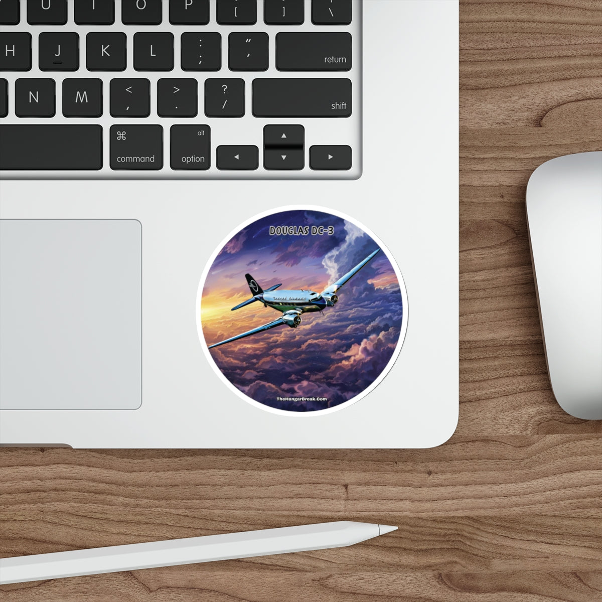 DC-3 Military Airplane Design, Water Bottle Sticker