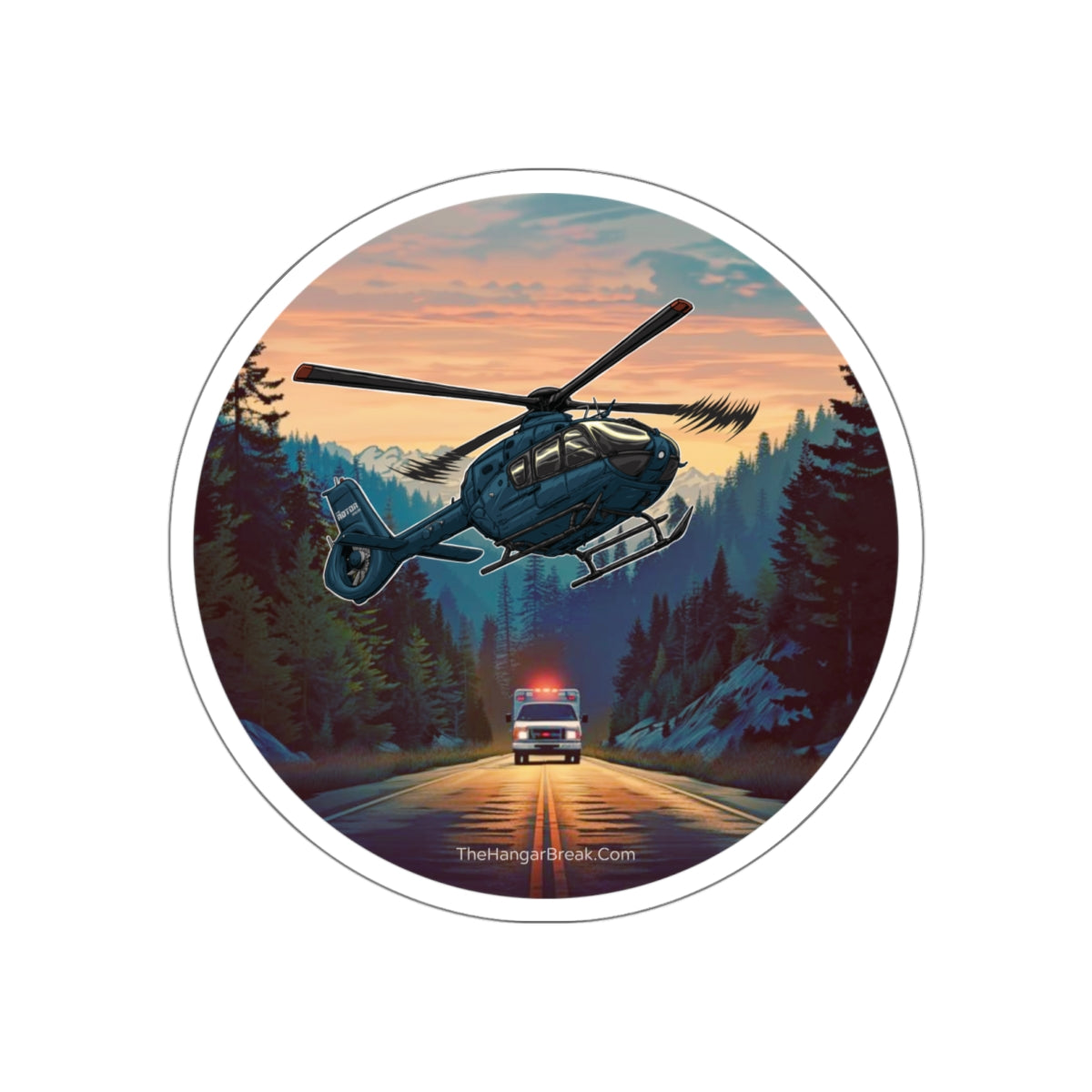 First Responders Sticker with Helicopter Medevac Design