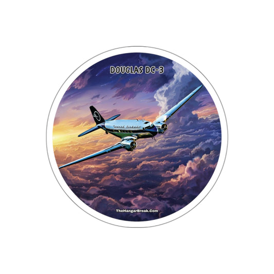 DC-3 Military Airplane Design, Water Bottle Sticker