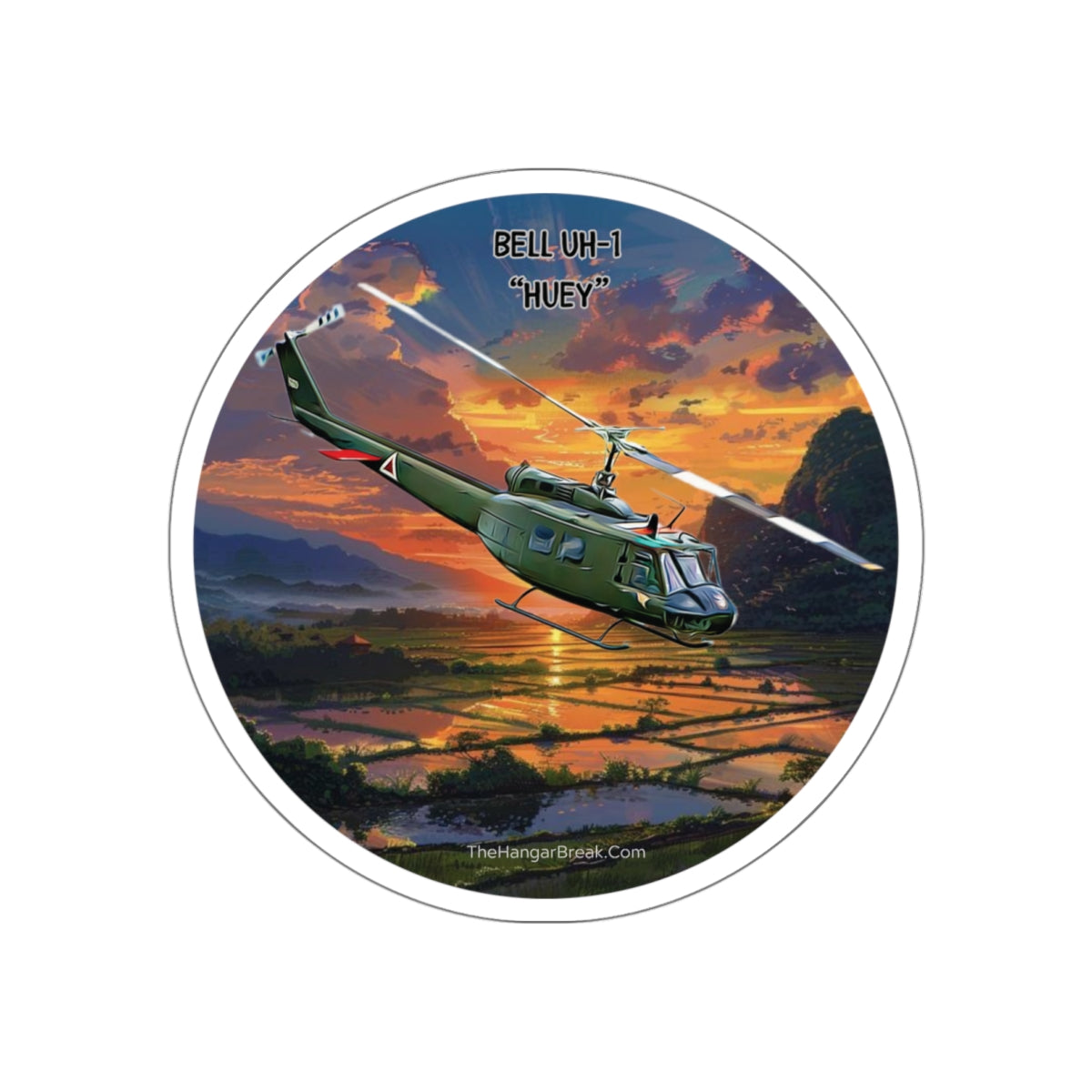 Bell UH-1 Huey Helicopter Vinyl Sticker