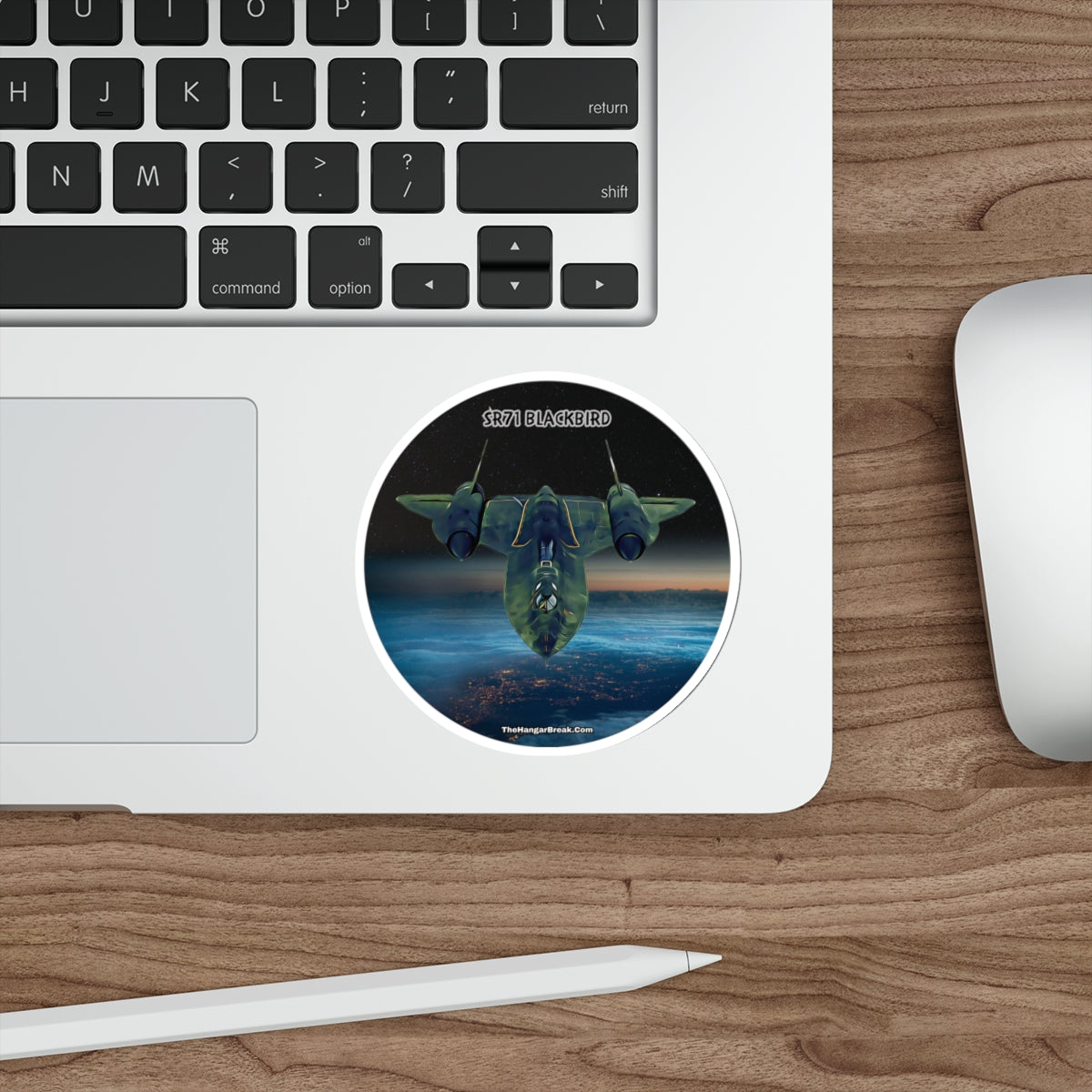 SR71 Blackbird, Round Water Bottle Sticker