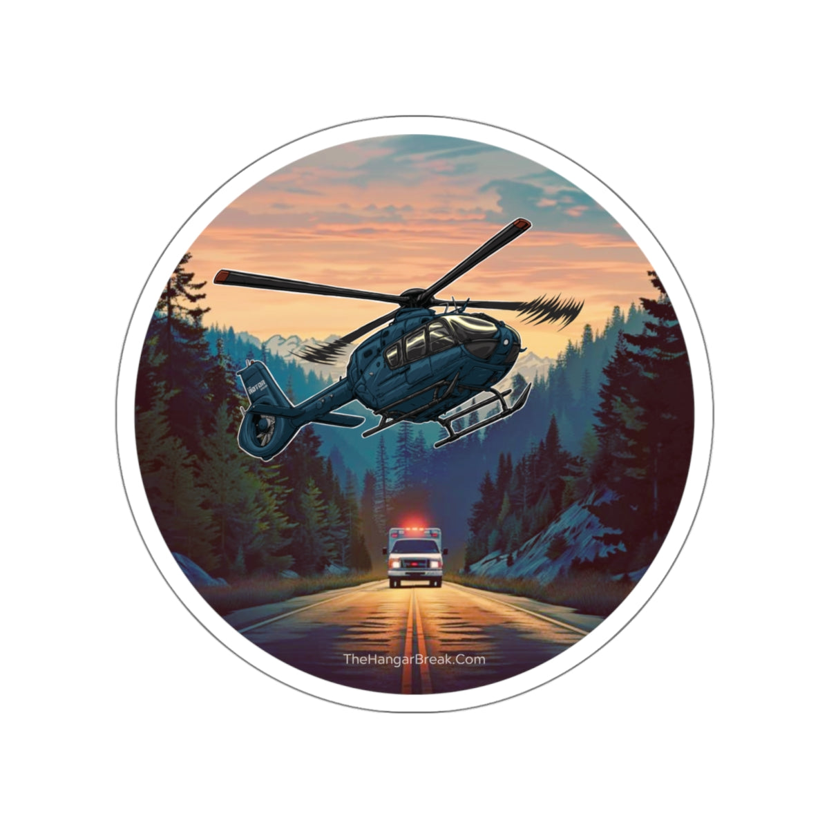 First Responders Sticker with Helicopter Medevac Design