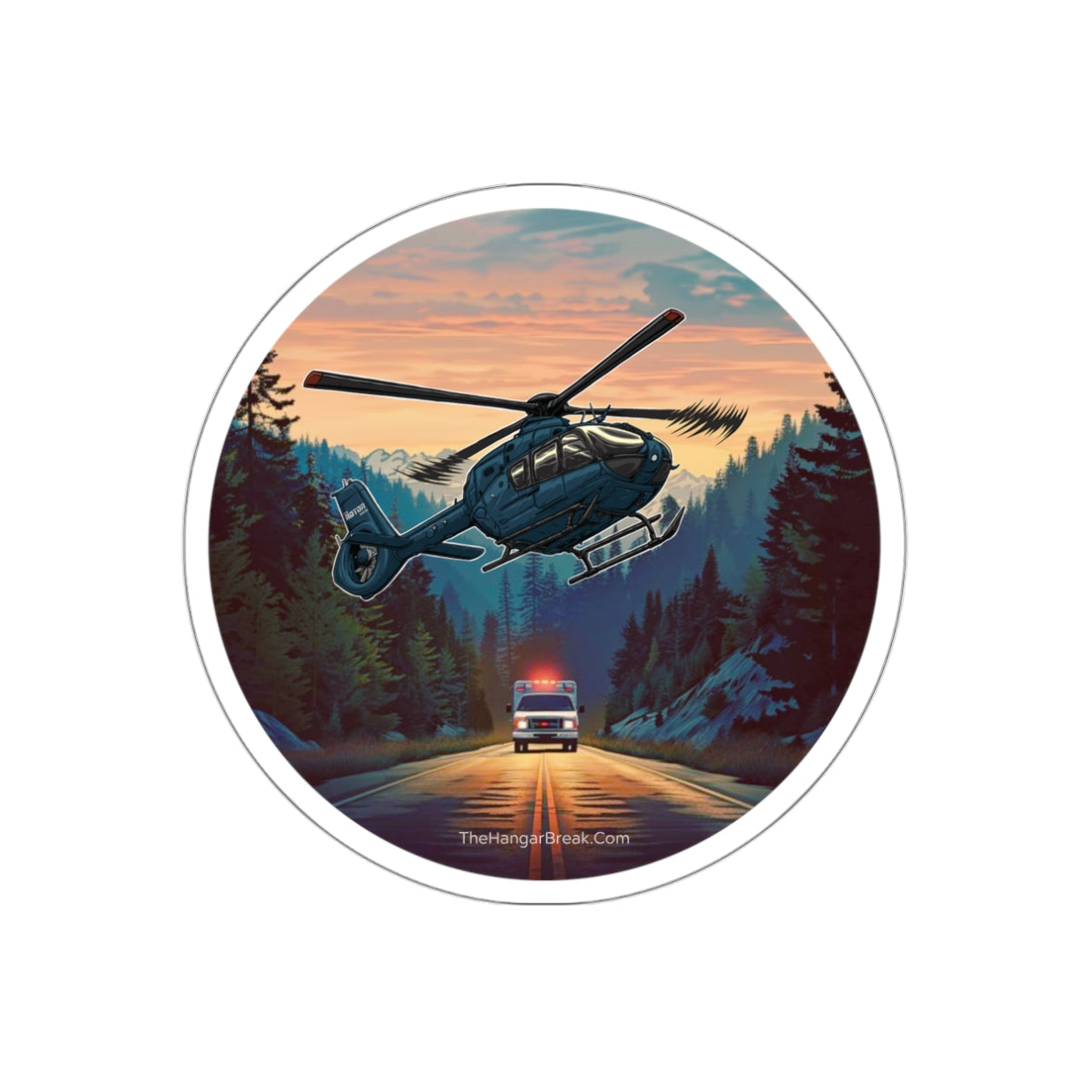 First Responders Sticker with Helicopter Medevac Design