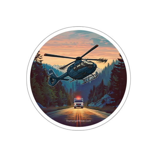 First Responders Sticker with Helicopter Medevac Design