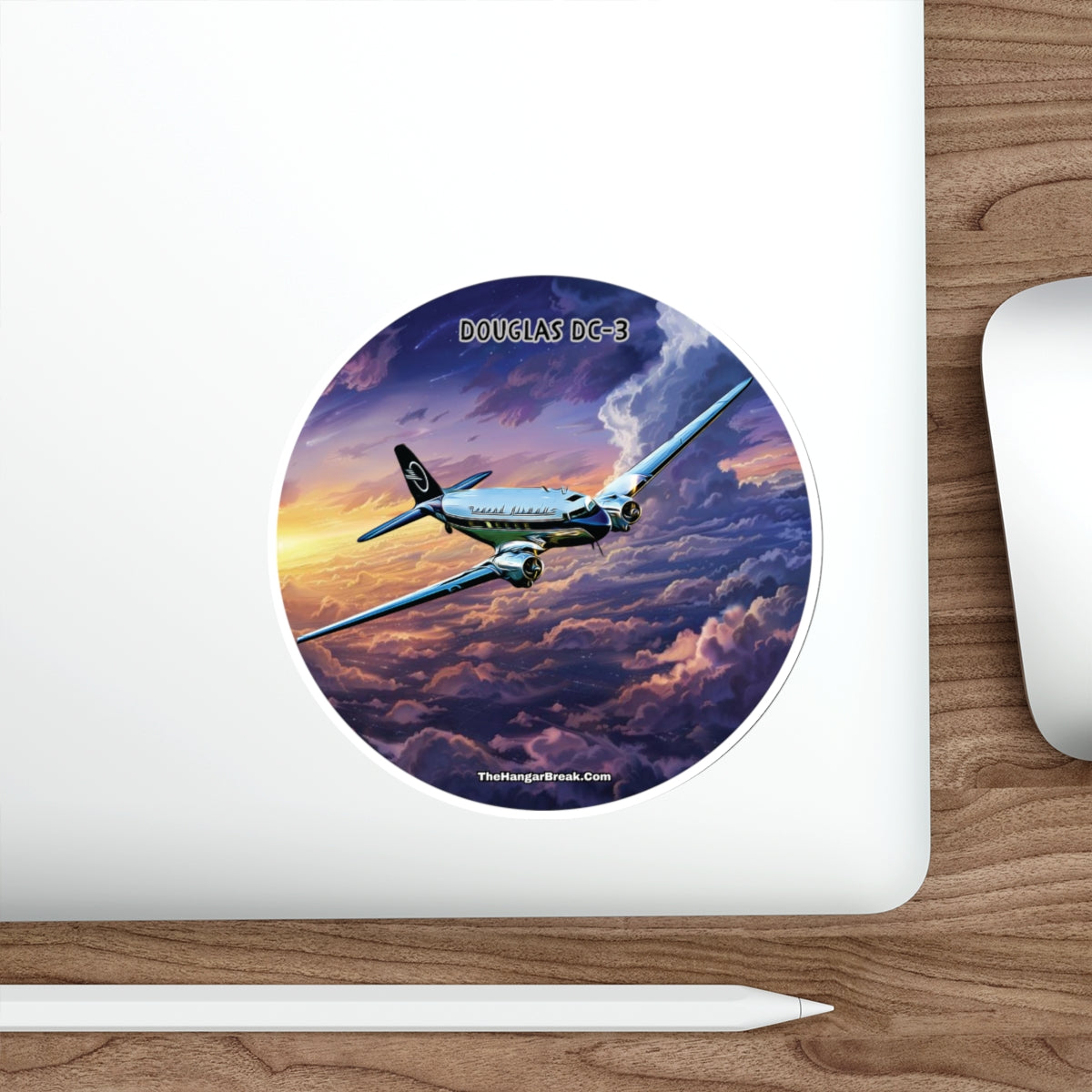 DC-3 Military Airplane Design, Water Bottle Sticker