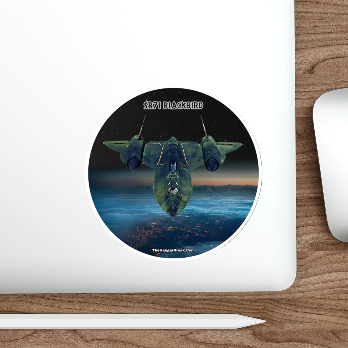 SR71 Blackbird, Round Water Bottle Sticker